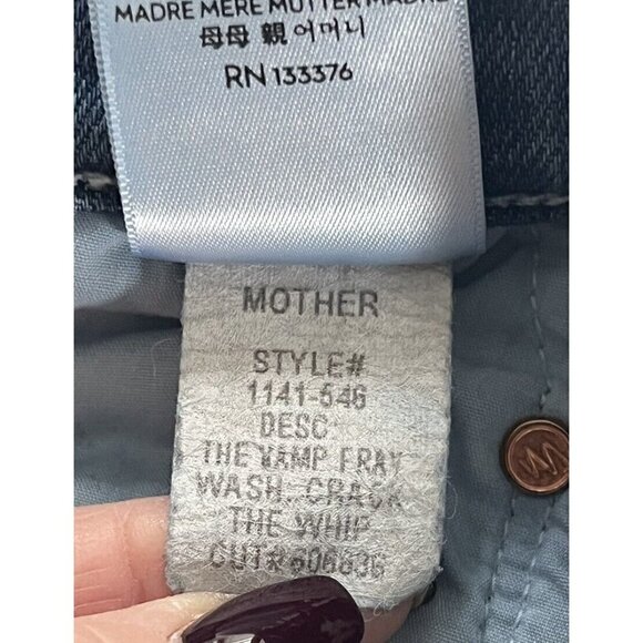 Mother Jeans Women's Sz 24 The Vamp Fray  Crack The Whip Raw Hem Denim Jeans - Picture 8 of 11